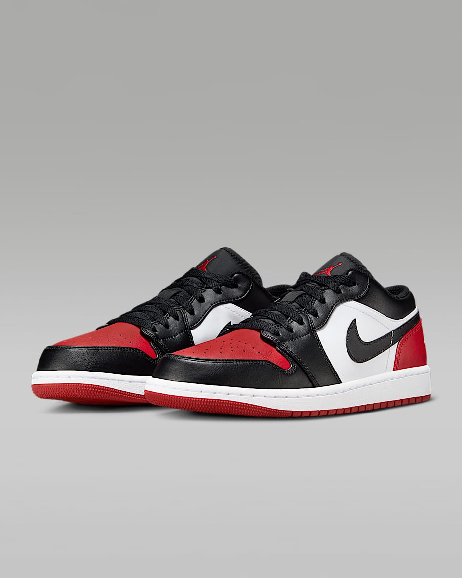 Black red and white jordan 1 top